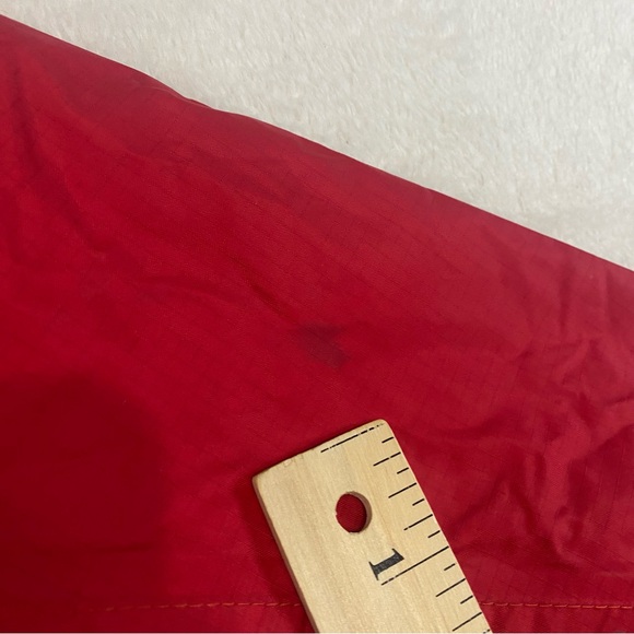 LL Bean Rain Jacket Youth Size Medium 10/12 Red Reflective Hooded Coat Nylon - Picture 4 of 16
